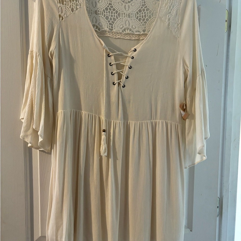Cream boho blouse